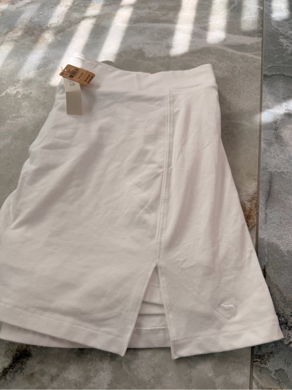 PINK Victoria's Secret White Mini Skirt with Front Slit